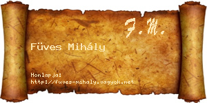 Füves Mihály névjegykártya